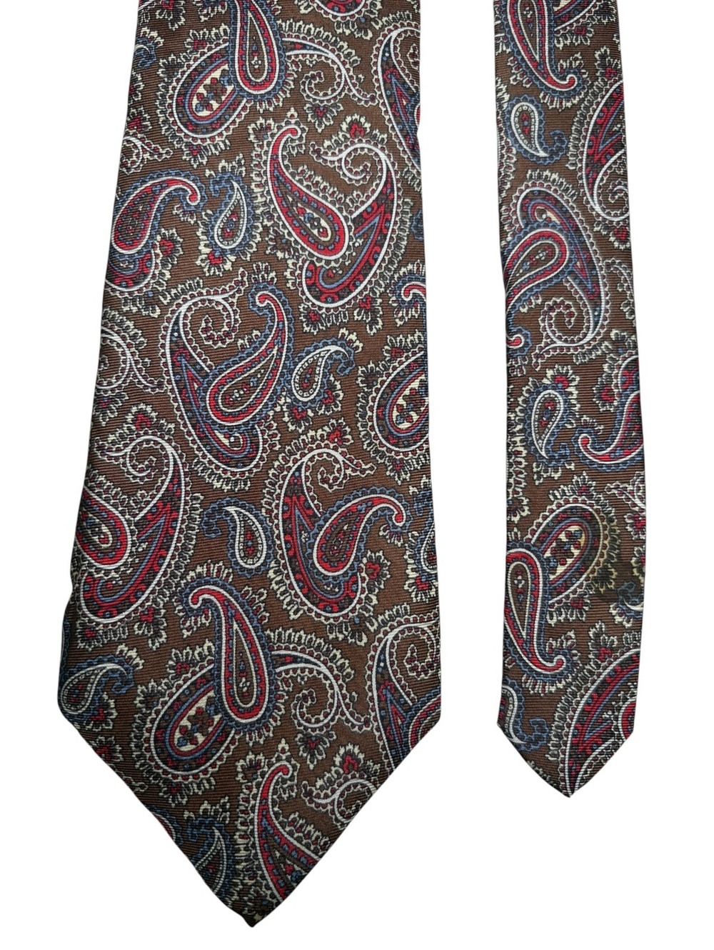 Liberty Of London 100% Silk Brown Blue Paisley Made In USA Designer Tie